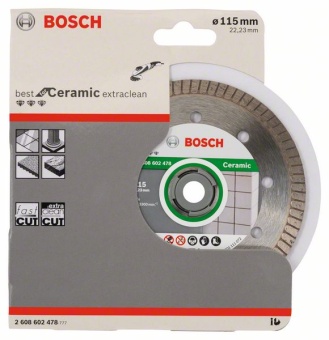 2608602478 Алмазный отрезной круг Best for Ceramic Extraclean Turbo 115 x 22,23 x 1,4 x 7 mm 2.608.602.478